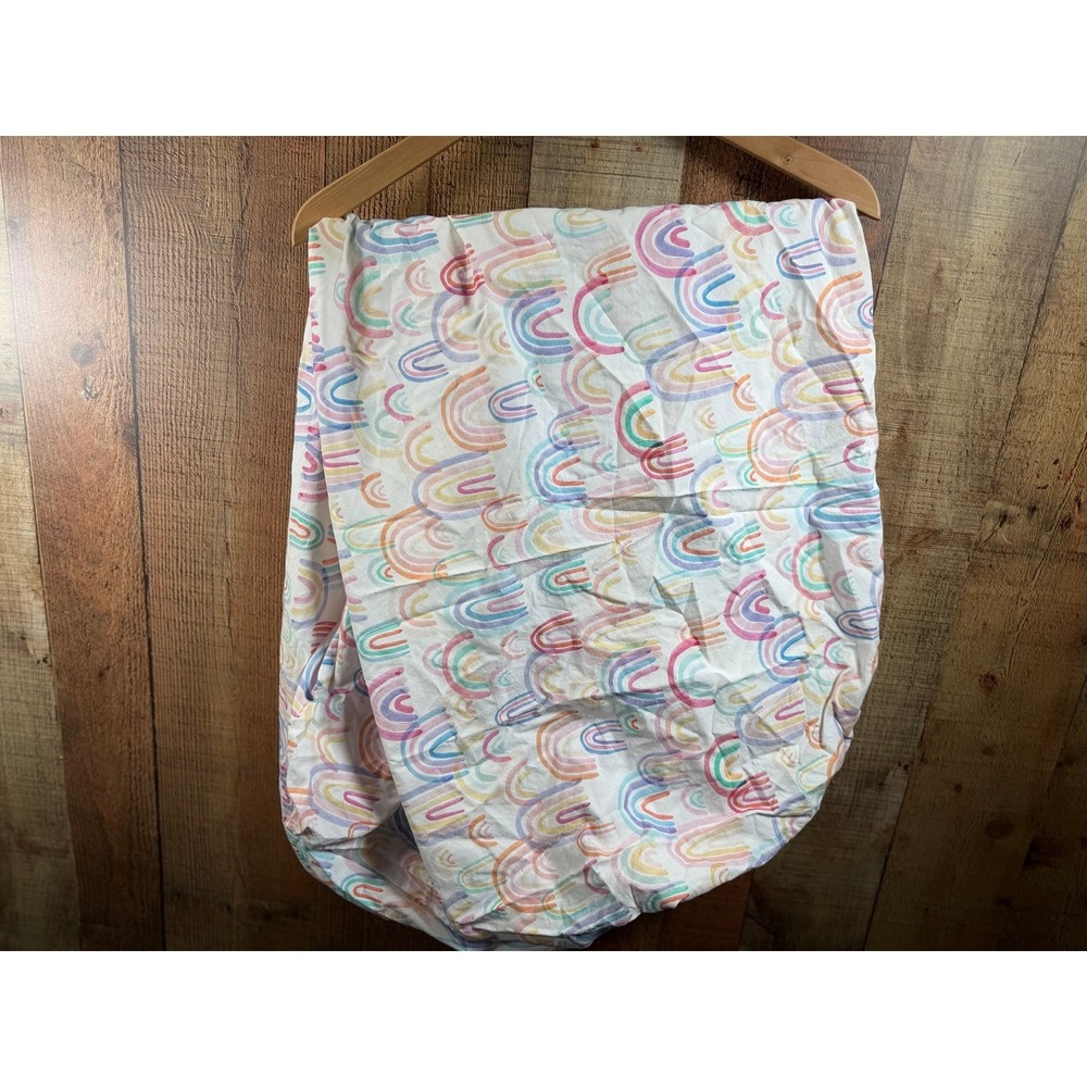 Pottery Barn Kids Fitted Crib Sheet Pastel Rainbow Unisex